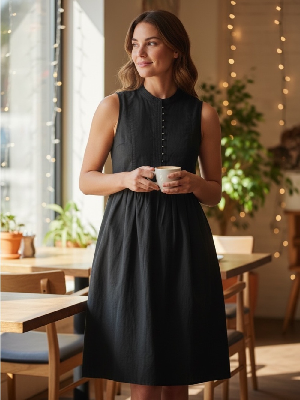 Theory CYRENA PRISTINE Silk Cotton Black Mini Dress Size 2